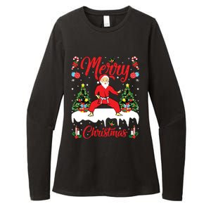 Karate Martial Art Lover Xmas Santa Playing Karate Christmas Womens CVC Long Sleeve Shirt