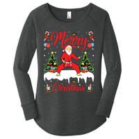 Karate Martial Art Lover Xmas Santa Playing Karate Christmas Women's Perfect Tri Tunic Long Sleeve Shirt