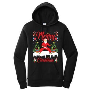 Karate Martial Art Lover Xmas Santa Playing Karate Christmas Women's Pullover Hoodie