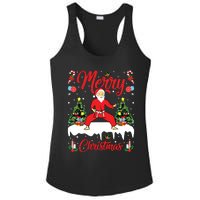 Karate Martial Art Lover Xmas Santa Playing Karate Christmas Ladies PosiCharge Competitor Racerback Tank