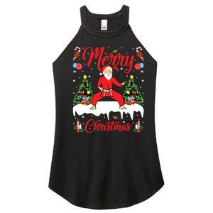 Karate Martial Art Lover Xmas Santa Playing Karate Christmas Women's Perfect Tri Rocker Tank