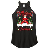 Karate Martial Art Lover Xmas Santa Playing Karate Christmas Women's Perfect Tri Rocker Tank