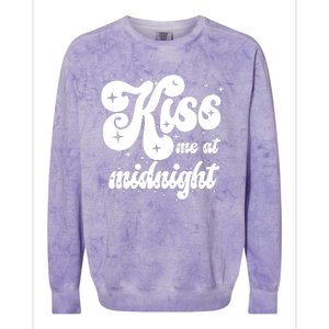 Kiss Me At Midnight Funny Happy New Years Eve Colorblast Crewneck Sweatshirt