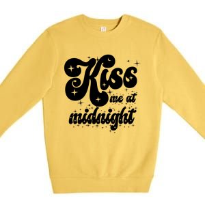 Kiss Me At Midnight Funny Happy New Years Eve Premium Crewneck Sweatshirt