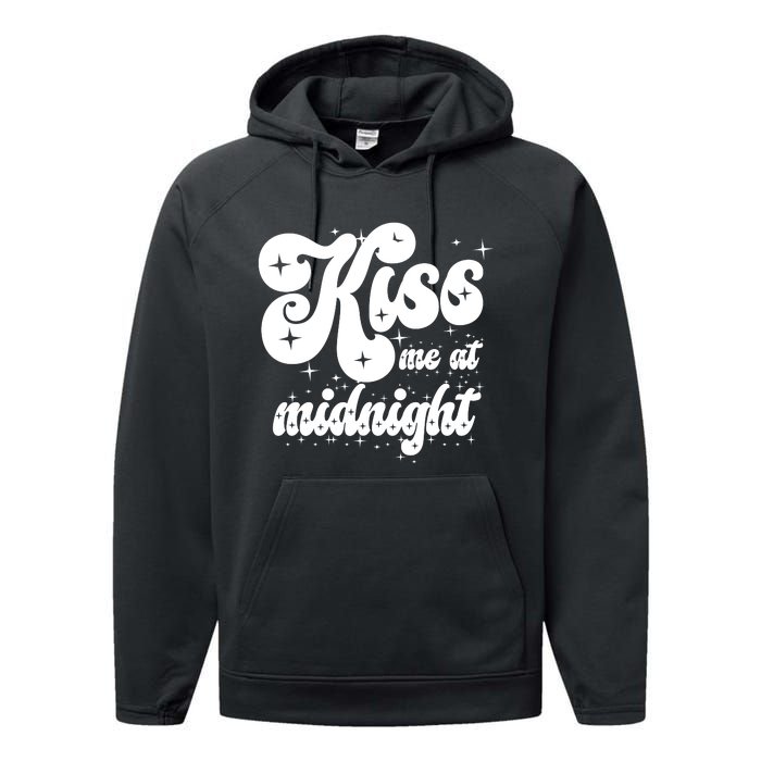 Kiss Me At Midnight Funny Happy New Years Eve Performance Fleece Hoodie