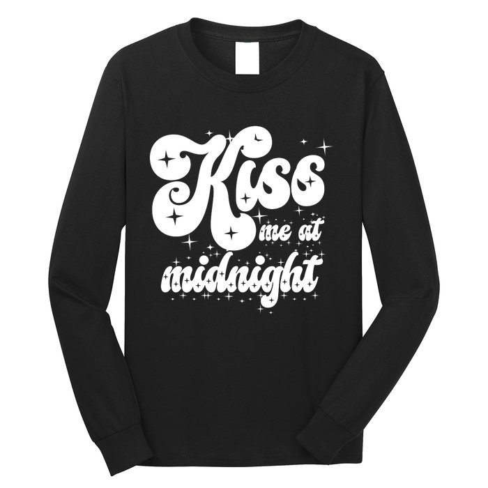 Kiss Me At Midnight Funny Happy New Years Eve Long Sleeve Shirt