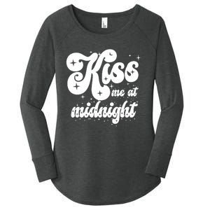 Kiss Me At Midnight Funny Happy New Years Eve Women's Perfect Tri Tunic Long Sleeve Shirt