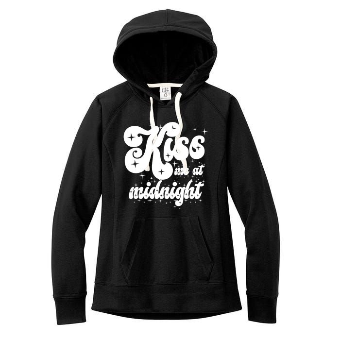 Kiss Me At Midnight Funny Happy New Years Eve Women's Fleece Hoodie