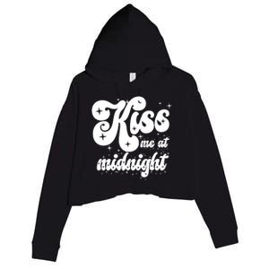 Kiss Me At Midnight Funny Happy New Years Eve Crop Fleece Hoodie