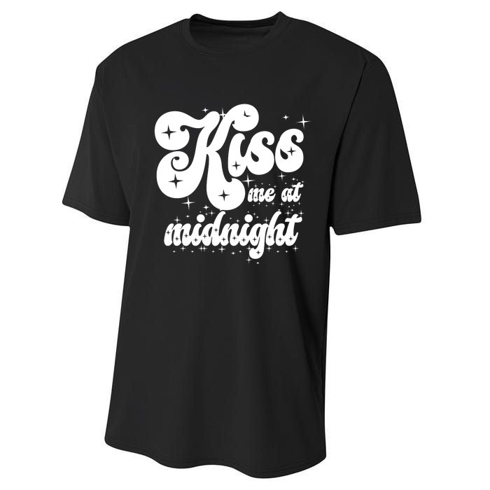 Kiss Me At Midnight Funny Happy New Years Eve Performance Sprint T-Shirt