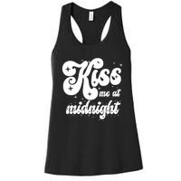 Kiss Me At Midnight Funny Happy New Years Eve Women's Racerback Tank