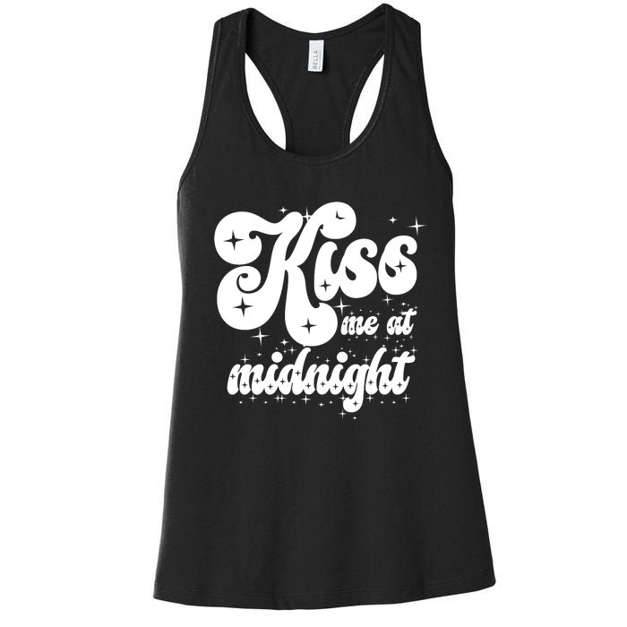 Kiss Me At Midnight Funny Happy New Years Eve Women's Racerback Tank