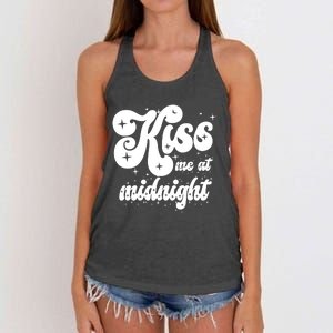 Kiss Me At Midnight Funny Happy New Years Eve Women's Knotted Racerback Tank