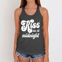 Kiss Me At Midnight Funny Happy New Years Eve Women's Knotted Racerback Tank