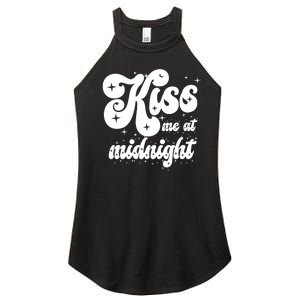 Kiss Me At Midnight Funny Happy New Years Eve Women's Perfect Tri Rocker Tank