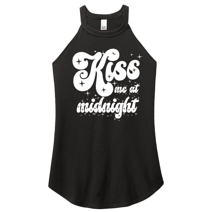 Kiss Me At Midnight Funny Happy New Years Eve Women's Perfect Tri Rocker Tank