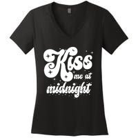 Kiss Me At Midnight Funny Happy New Years Eve Women's V-Neck T-Shirt