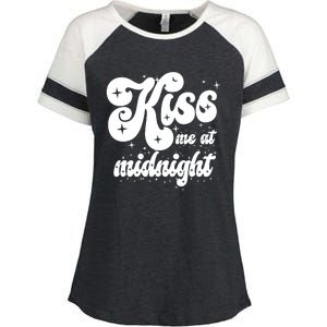 Kiss Me At Midnight Funny Happy New Years Eve Enza Ladies Jersey Colorblock Tee