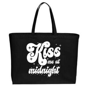 Kiss Me At Midnight Funny Happy New Years Eve Cotton Canvas Jumbo Tote