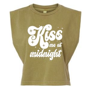 Kiss Me At Midnight Funny Happy New Years Eve Garment-Dyed Women's Muscle Tee