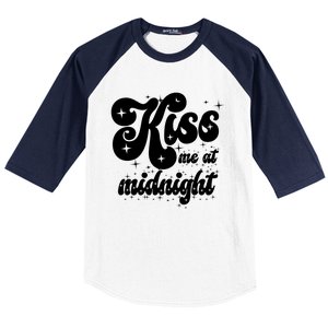 Kiss Me At Midnight Funny Happy New Years Eve Baseball Sleeve Shirt