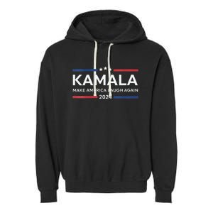 Kamala Make America Laugh Again American Flag 2024 Garment-Dyed Fleece Hoodie