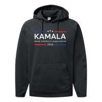 Kamala Make America Laugh Again American Flag 2024 Performance Fleece Hoodie