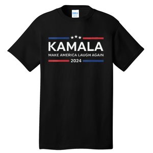 Kamala Make America Laugh Again American Flag 2024 Tall T-Shirt