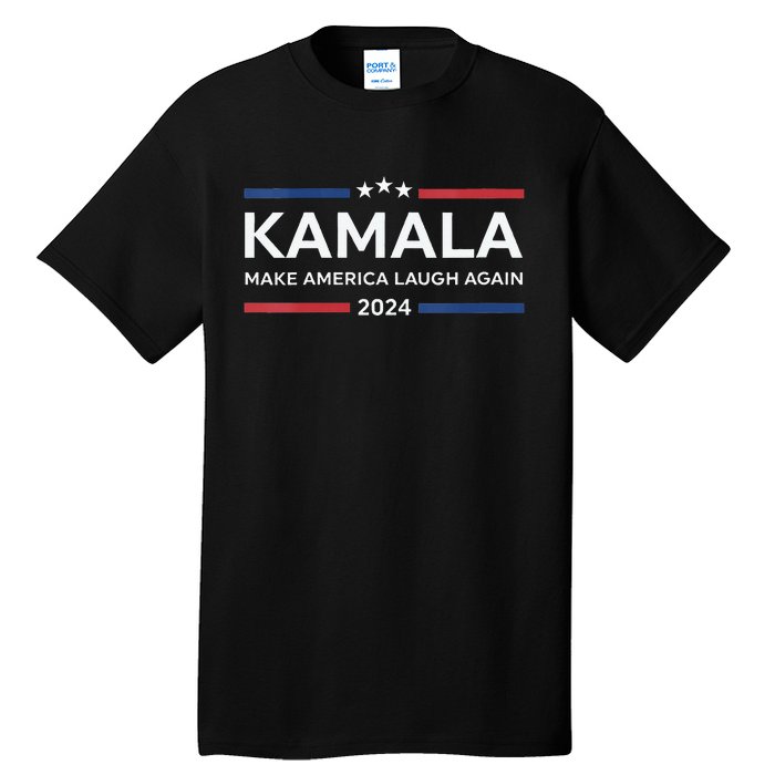 Kamala Make America Laugh Again American Flag 2024 Tall T-Shirt