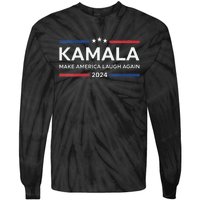 Kamala Make America Laugh Again American Flag 2024 Tie-Dye Long Sleeve Shirt