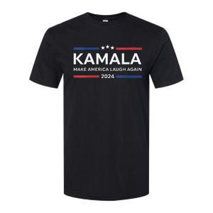 Kamala Make America Laugh Again American Flag 2024 Softstyle CVC T-Shirt