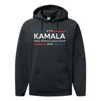 Kamala Make America Laugh Again American Flag 2024 Performance Fleece Hoodie