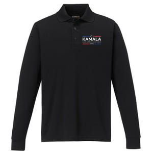 Kamala Make America Laugh Again American Flag 2024 Performance Long Sleeve Polo