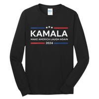 Kamala Make America Laugh Again American Flag 2024 Tall Long Sleeve T-Shirt