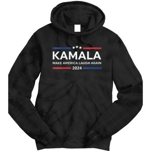 Kamala Make America Laugh Again American Flag 2024 Tie Dye Hoodie