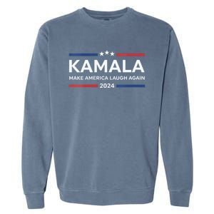 Kamala Make America Laugh Again American Flag 2024 Garment-Dyed Sweatshirt