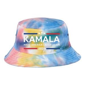 Kamala Make America Laugh Again American Flag 2024 Tie Dye Newport Bucket Hat