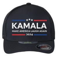 Kamala Make America Laugh Again American Flag 2024 Flexfit Unipanel Trucker Cap