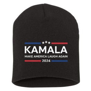 Kamala Make America Laugh Again American Flag 2024 Short Acrylic Beanie