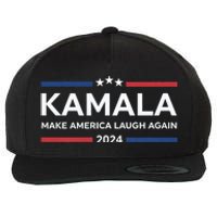 Kamala Make America Laugh Again American Flag 2024 Wool Snapback Cap