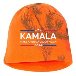 Kamala Make America Laugh Again American Flag 2024 Kati - Camo Knit Beanie