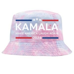 Kamala Make America Laugh Again American Flag 2024 Tie-Dyed Bucket Hat