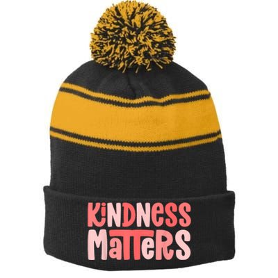 Kindness Matters Anti Bullying Shirts Teacher Gift Kind Stripe Pom Pom Beanie