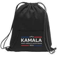 Kamala Make America Laugh Again American Flag 2024 Sweatshirt Cinch Pack Bag