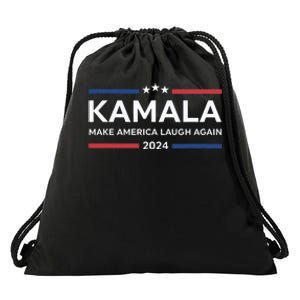 Kamala Make America Laugh Again American Flag 2024 Drawstring Bag