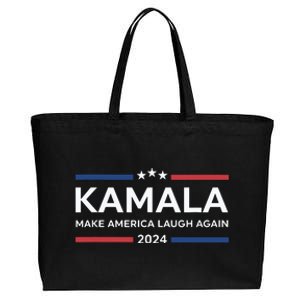 Kamala Make America Laugh Again American Flag 2024 Cotton Canvas Jumbo Tote