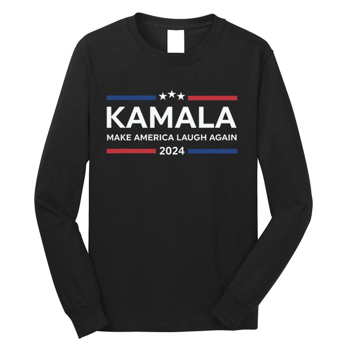 Kamala Make America Laugh Again American Flag 2024 Long Sleeve Shirt