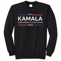 Kamala Make America Laugh Again American Flag 2024 Tall Sweatshirt