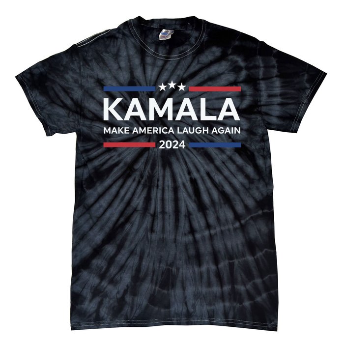 Kamala Make America Laugh Again American Flag 2024 Tie-Dye T-Shirt