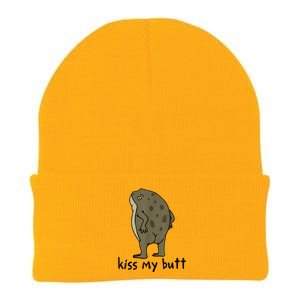 Kiss My Butt Green Frog Knit Cap Winter Beanie